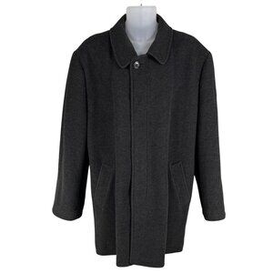 Gianfranco Ruffini Italy Mens 44 Cashmere Charcoal Gray Coat Soft Quiet Luxury